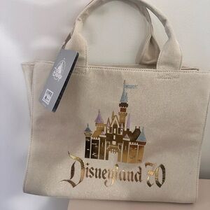 Disneyland 70th Anniversary Gold and Tan Tote
